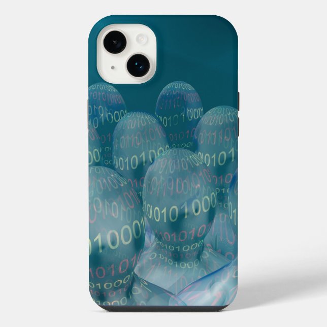 binary code ,man and digital communications  iphone case (Back)