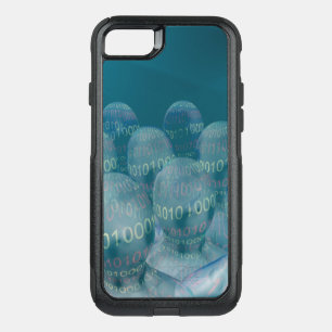 binary code ,man and digital communications . OtterBox commuter iPhone SE/8/7 case