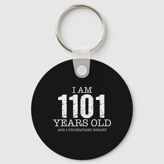 Binary Code Math Geek 13th Birthday Gift Keychain (Front)