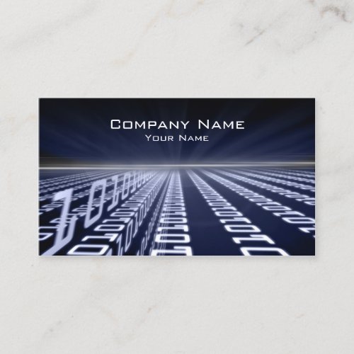 Binary Code Matrica Blue Business Card