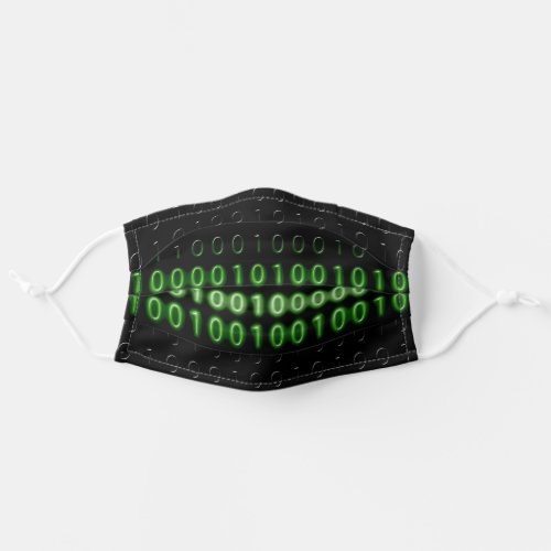 Binary Code _ Neon Green Adult Cloth Face Mask