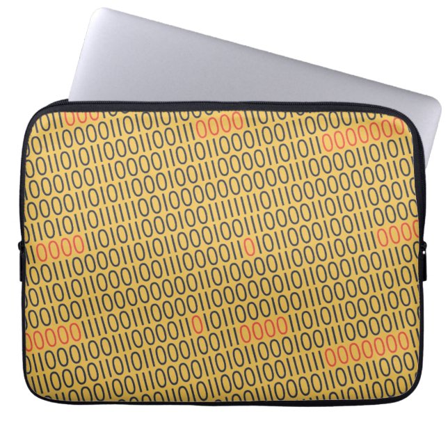 BINARY CODE red highlights on any Color Laptop Sleeve (Front)