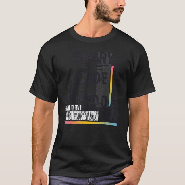 Binary Code Retro Computer Geek Programmer Nerd Te T-Shirt (Front)