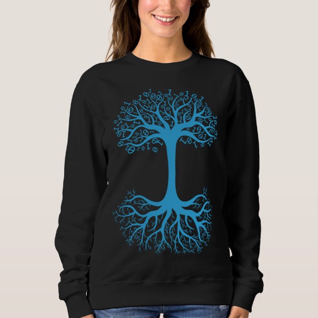 Binary Code Tree  Computer Science Coding Develope Sweatshirt (Front)