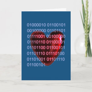 Binary code valentine holiday card