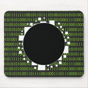 Binary Code White Green Digital Portal 1s 0s Abyss Mouse Pad