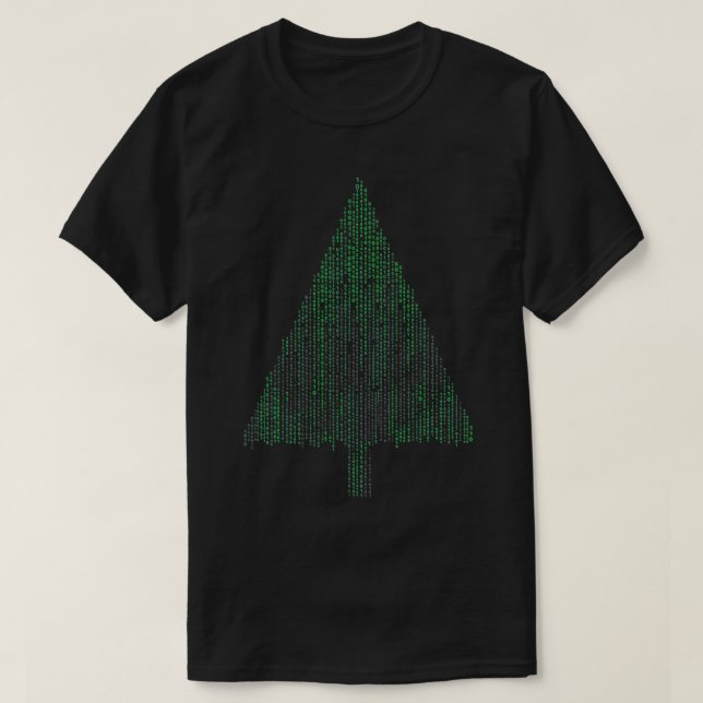 Binary Coding Computer Programmer Christmas Tree X T-Shirt (Design Front)