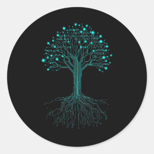 Binary Coding Programmer Graphic Design for Coders Classic Round Sticker