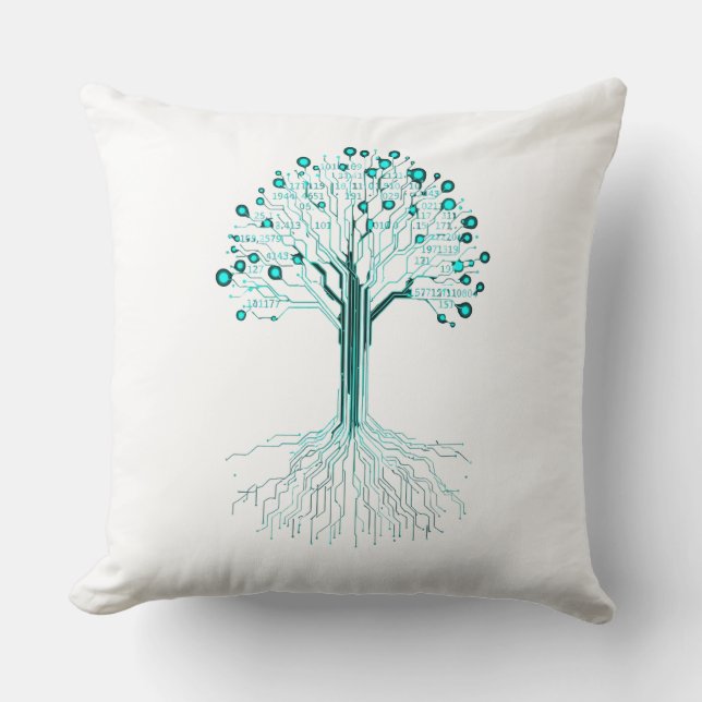 Binary Coding Programmer Graphic Design for Coders Throw Pillow (Front)