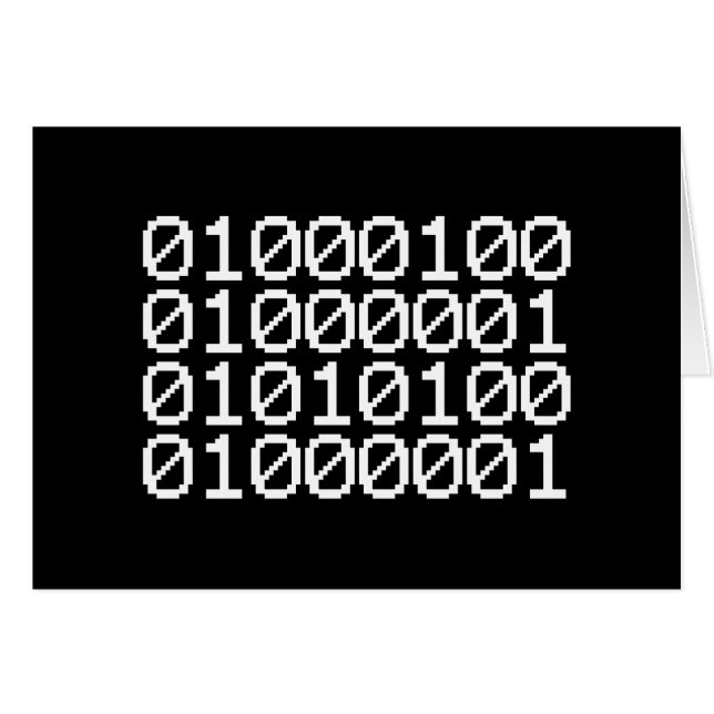 BINARY DATA CARD (Front Horizontal)