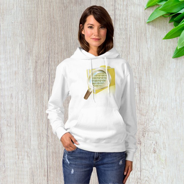 Binary Data Magnifying Glass Digital File Search  Hoodie (Creator Uploaded)