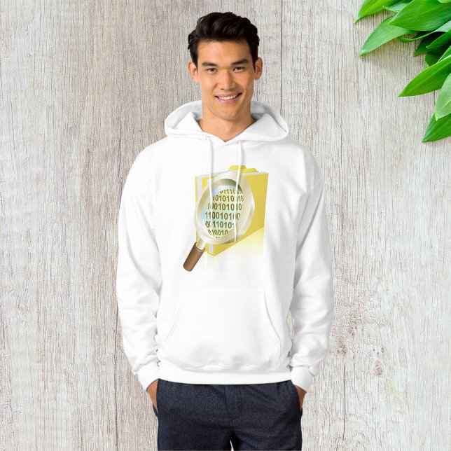 Binary Data Magnifying Glass Digital File Search  Hoodie (Creator Uploaded)