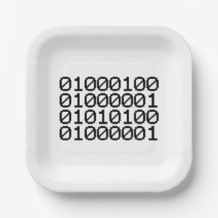 BINARY DATA PAPER PLATES