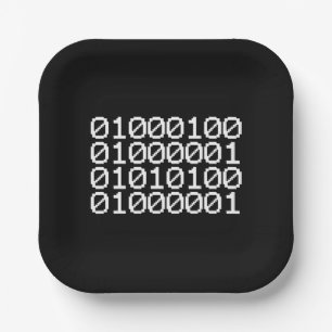 BINARY DATA PAPER PLATES