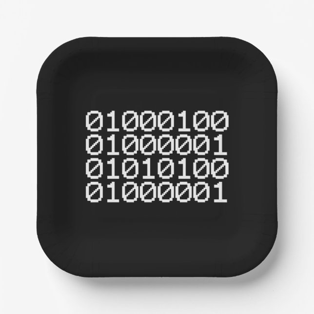 BINARY DATA PAPER PLATES (Front)