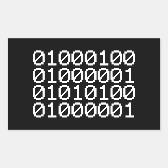 BINARY DATA RECTANGULAR STICKER (Front)