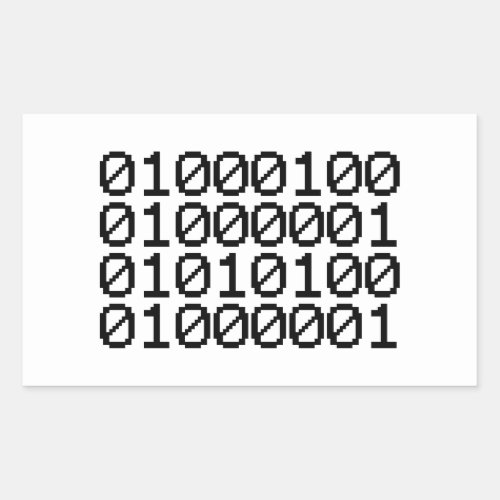 BINARY DATA RECTANGULAR STICKER