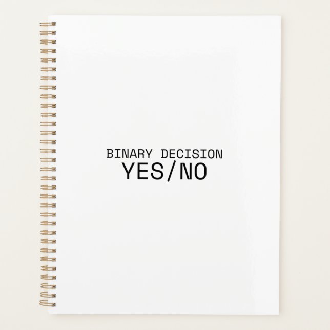 Binary Decision Yes No 2026 Minimalist Daily Plann Planner (Front)