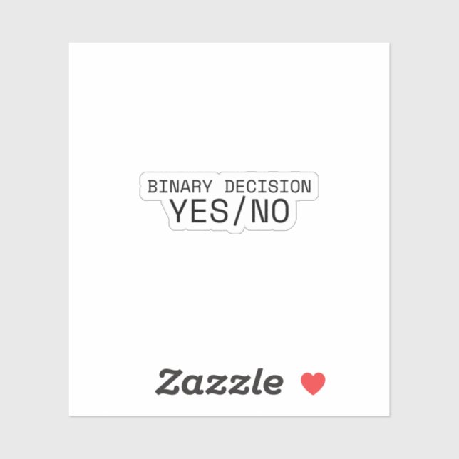 Binary Decision Yes No Minimalist Industrial Vinyl Sticker (Sheet)