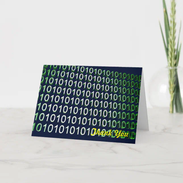 binary digits thank you card | Zazzle