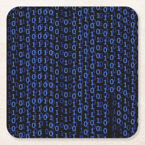 Binary Falling Numbers _ Indigo Square Paper Coaster