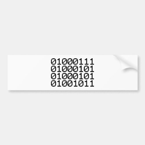 BINARY GEEK BUMPER STICKER