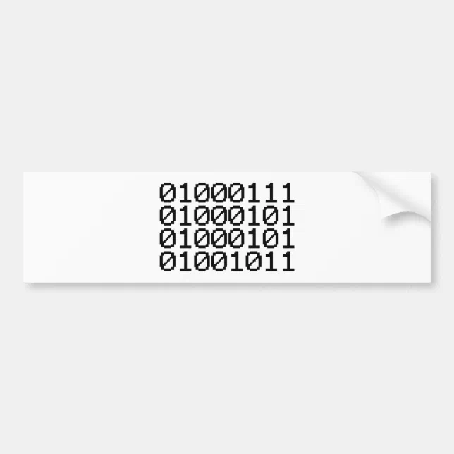 BINARY GEEK BUMPER STICKER | Zazzle