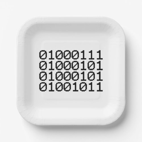 BINARY GEEK PAPER PLATES