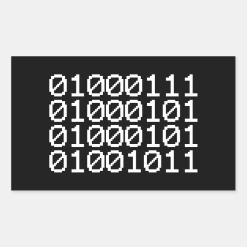 BINARY GEEK RECTANGULAR STICKER