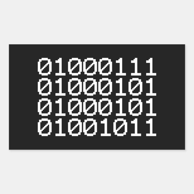 BINARY GEEK RECTANGULAR STICKER (Front)