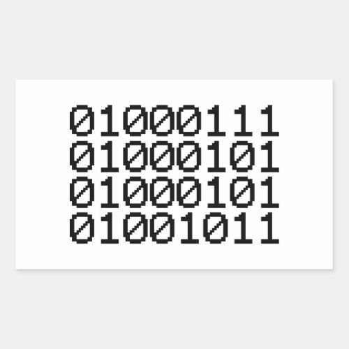 BINARY GEEK RECTANGULAR STICKER