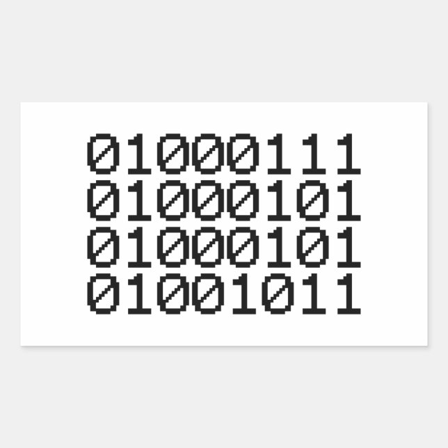BINARY GEEK RECTANGULAR STICKER (Front)
