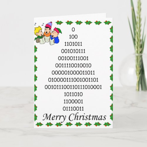 Binary geeks Christmas tree Holiday Card