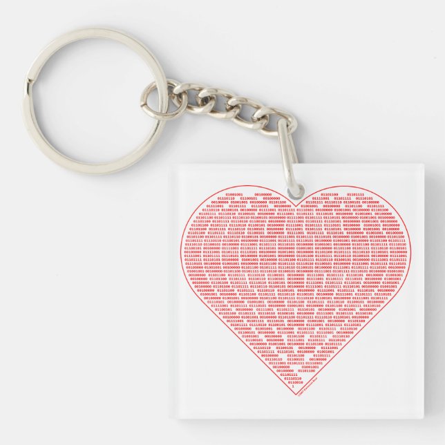 Binary Heart Keychain (Front)