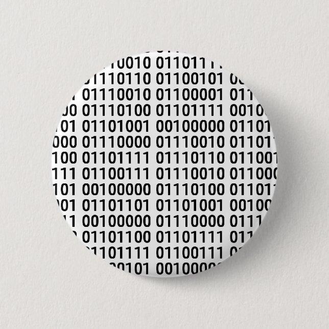 Binary: I Love To Program Pinback Button (Front)