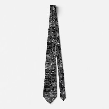 Binary In Black & White Neck Tie by StuffOrSomething at Zazzle
