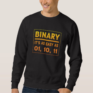 Binary It's As Easy As 01 10 11 Binary Humor Sweatshirt