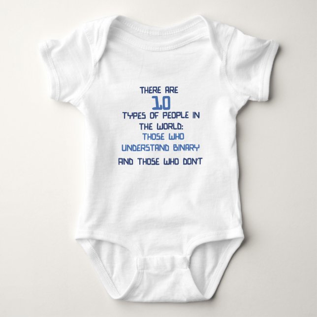 binary joke baby bodysuit (Front)