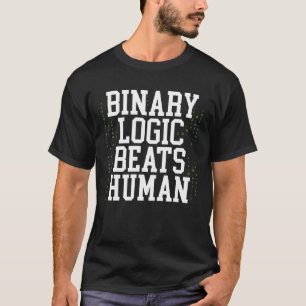 Binary Logic Beats Human Backprint AI T-Shirt