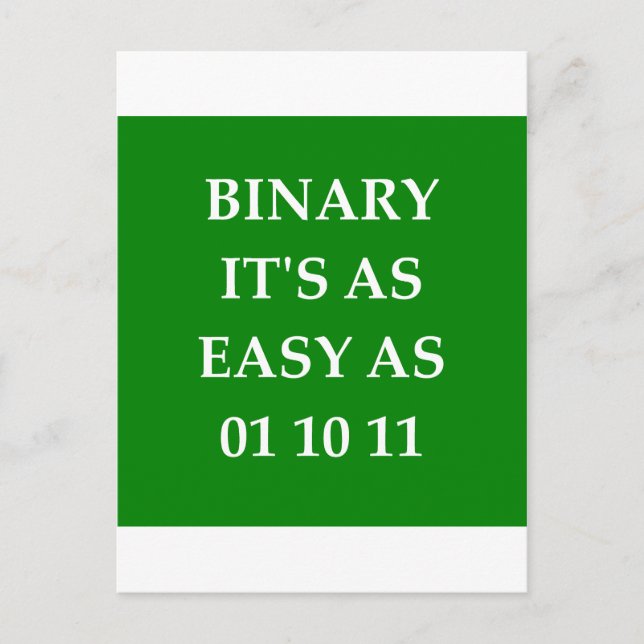binary math postcard (Front)