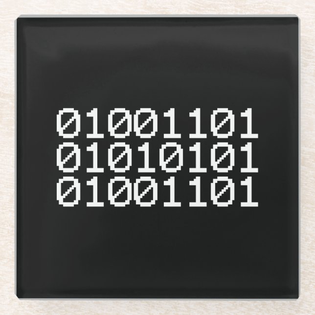 BINARY MUM GLASS COASTER (Front)