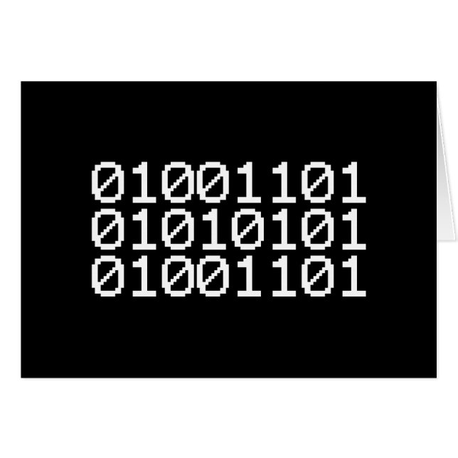 BINARY MUM GREETING CARD (Front Horizontal)