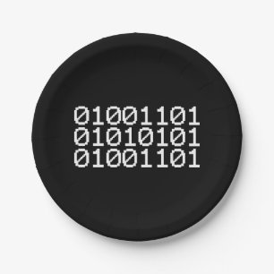 BINARY MUM PAPER PLATES