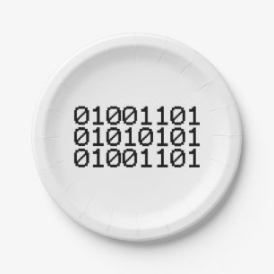BINARY MUM PAPER PLATES