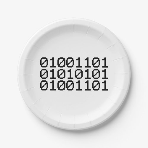 BINARY MUM PAPER PLATES