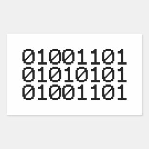 BINARY MUM RECTANGULAR STICKER