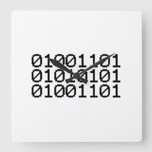 BINARY MUM SQUARE WALL CLOCK