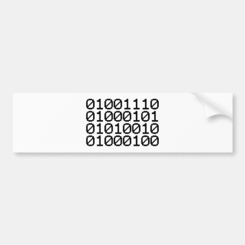 BINARY NERD BUMPER STICKER