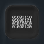 BINARY NERD PAPER PLATES<br><div class="desc">NERD IN BINARY

Globe Trotters specializes in idiosyncratic imagery from around the globe. Here you will find unique Greeting Cards,  Postcards,  Posters,  Mousepads and more.</div>