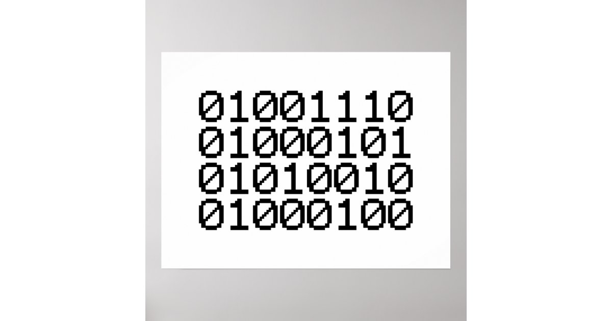 BINARY NERD POSTER | Zazzle